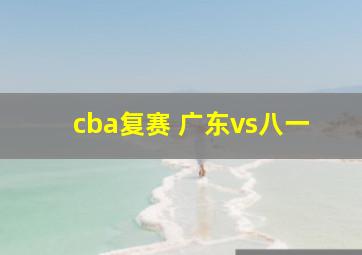 cba复赛 广东vs八一